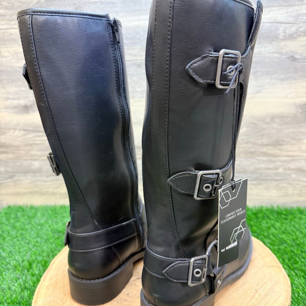 NEW Madden NYC Youth - Size 5 - Black Faux Leather Tall Fashion Moto Boots - Picture 5 of 10